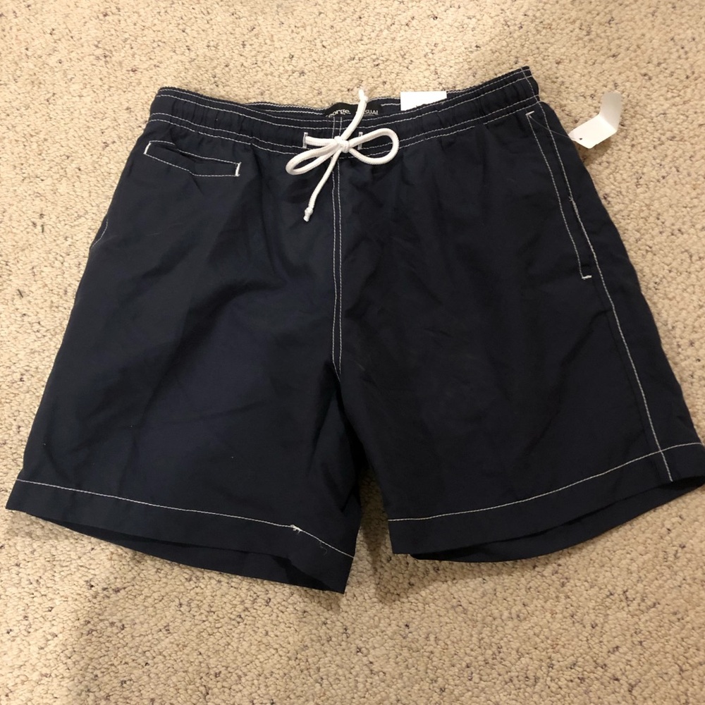 Navy Blue swim shorts men’s size Small NWT